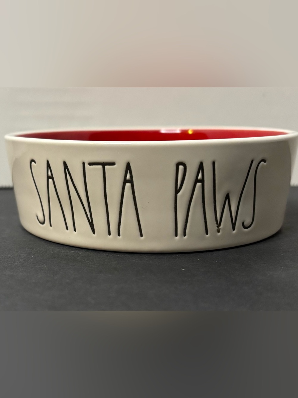 Rae Dunn Santa Paws Ceramic Pet Bowl